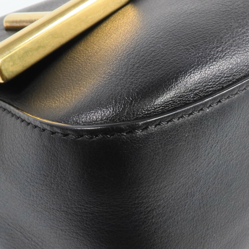 FENDI 塗層帆布/牛皮皮革Double F Shoulder Bag金扣手挽肩背兩用袋-14