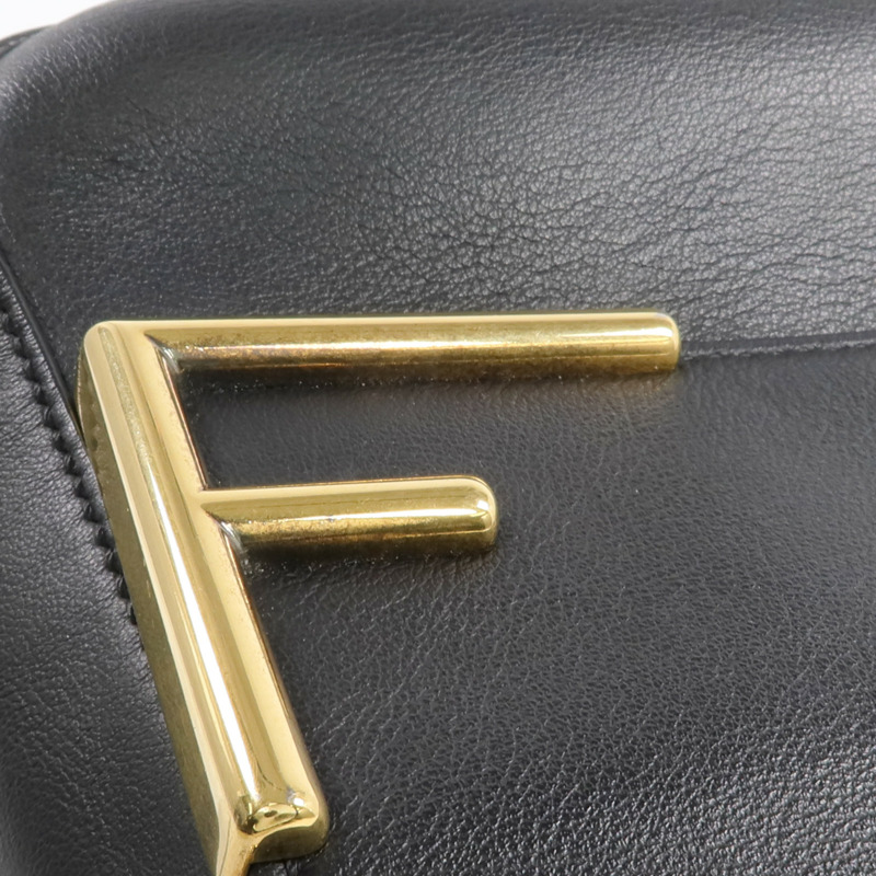 FENDI 塗層帆布/牛皮皮革Double F Shoulder Bag金扣手挽肩背兩用袋-21