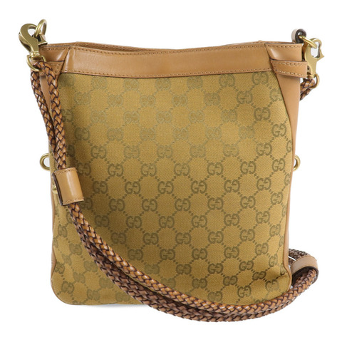 GUCCI 帆布Shoulder Bag金扣肩背袋