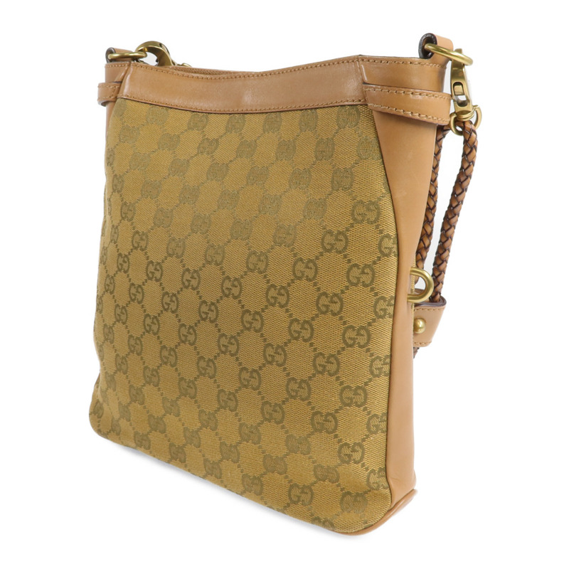 GUCCI 帆布Shoulder Bag金扣肩背袋-1