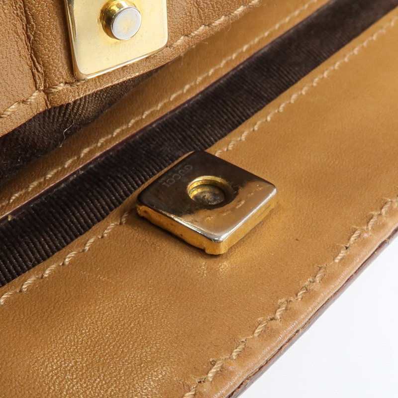 GUCCI 帆布Shoulder Bag金扣肩背袋-14