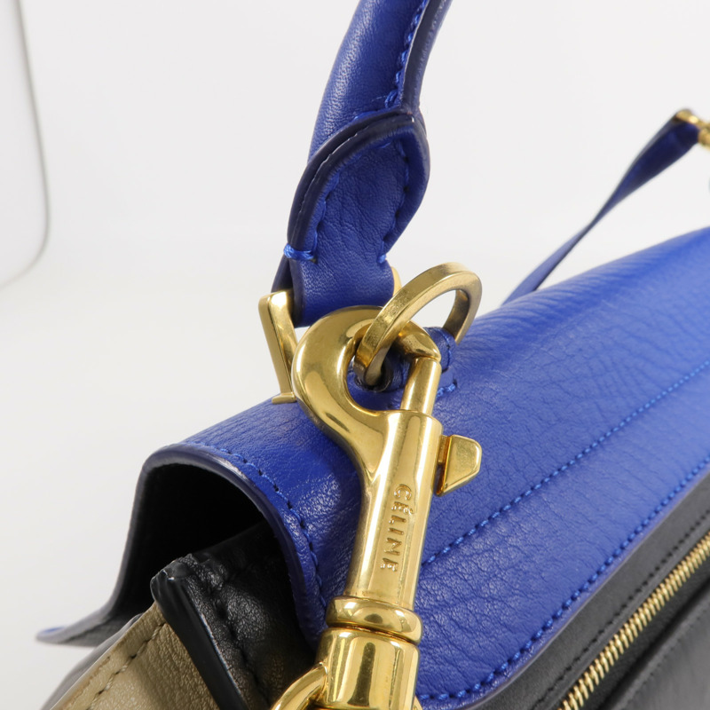 CELINE 牛皮皮革Trapeze金扣手挽肩背兩用袋-14