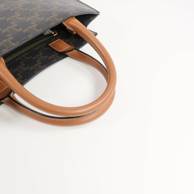 CELINE 塗層帆布Triomphe Cabas Vertical金扣手挽肩背兩用袋-6