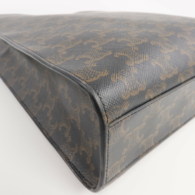 CELINE 塗層帆布Triomphe Cabas Vertical金扣手挽肩背兩用袋-13