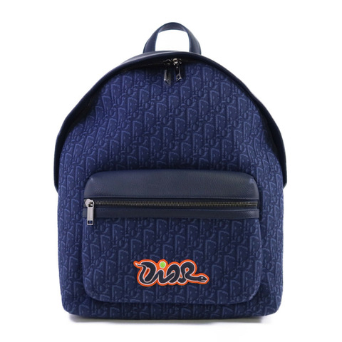 Dior Obriqur帆布/牛皮皮革Dior X Kaws Rider 2.0 Zipped Backpack銀扣背包
