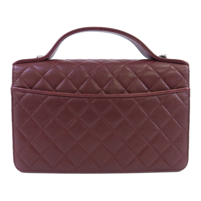 CHANEL 牛皮皮革CC University Flap Bag銀扣鏈帶手挽肩背兩用袋-1