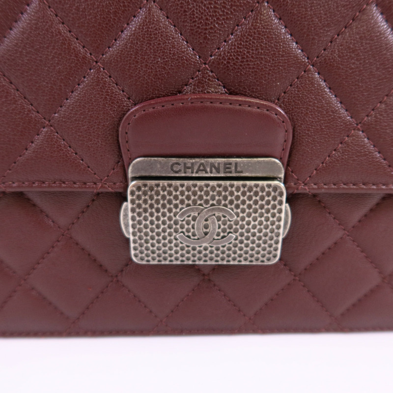CHANEL 牛皮皮革CC University Flap Bag銀扣鏈帶手挽肩背兩用袋-9