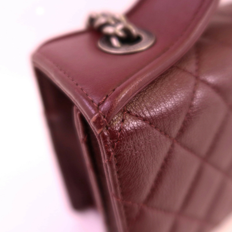 CHANEL 牛皮皮革CC University Flap Bag銀扣鏈帶手挽肩背兩用袋-15