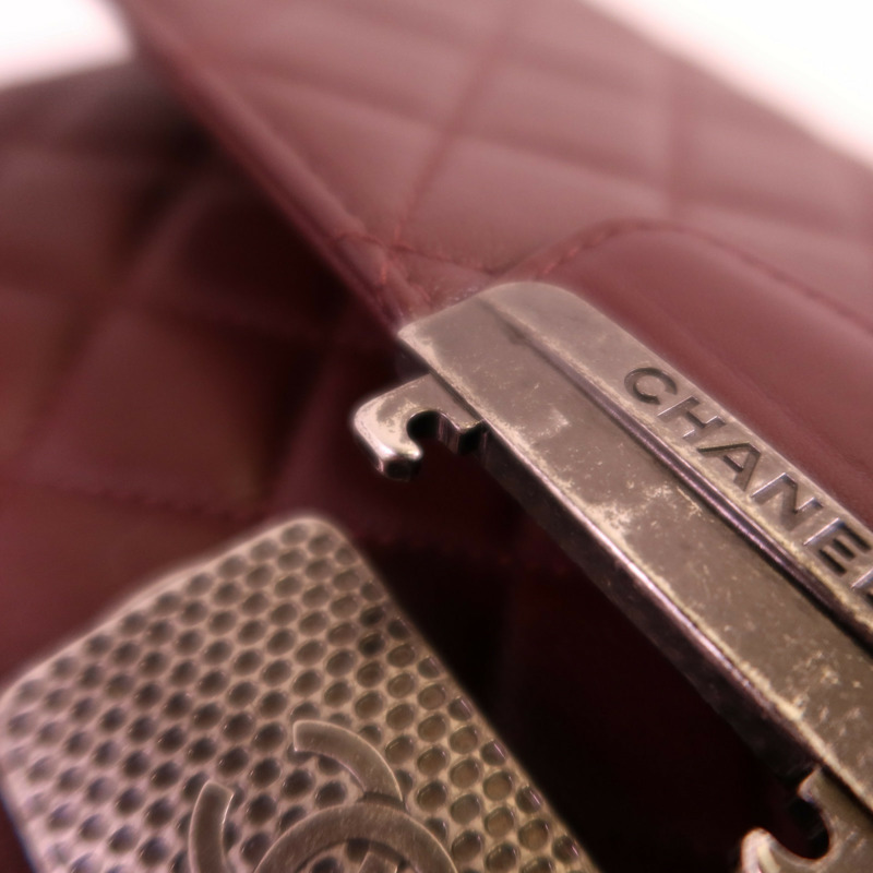 CHANEL 牛皮皮革CC University Flap Bag銀扣鏈帶手挽肩背兩用袋-17