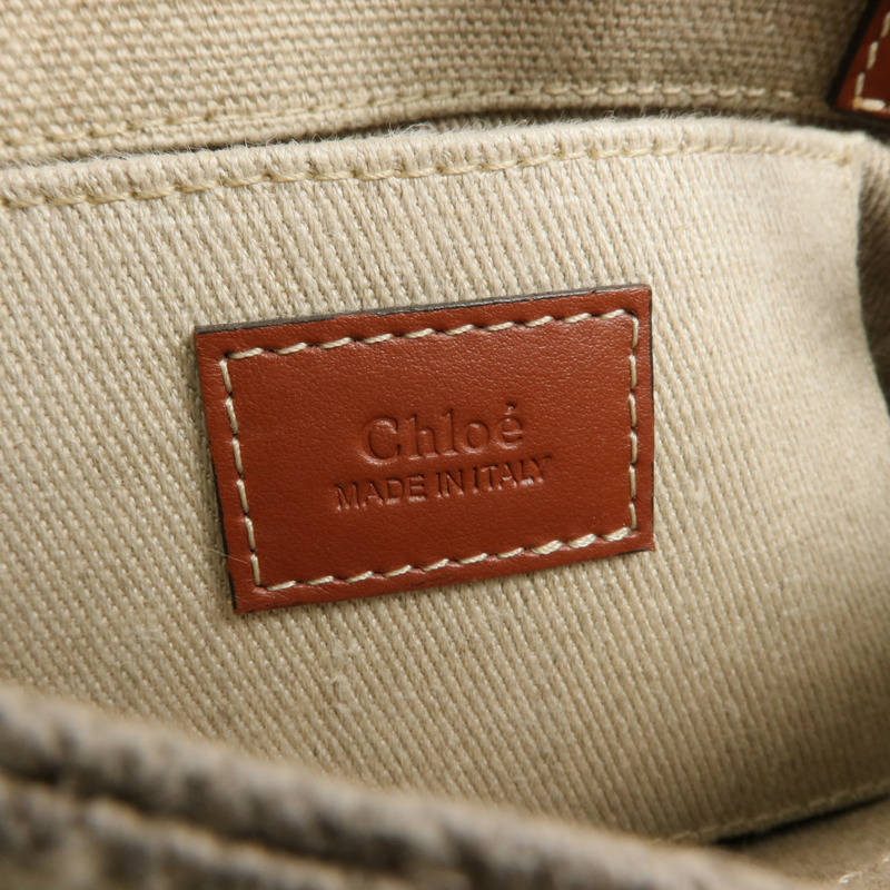 Chloe 帆布Mini Woody手挽肩背兩用袋-5