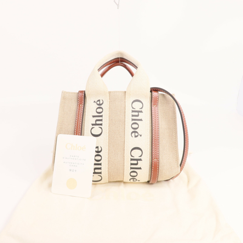 Chloe 帆布Mini Woody手挽肩背兩用袋-10