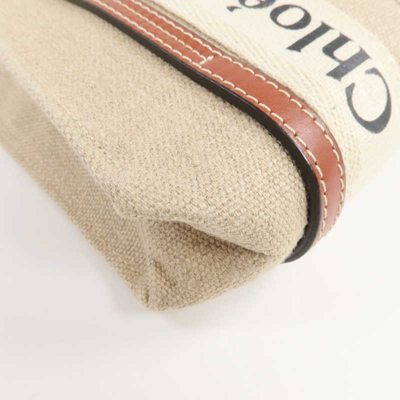 Chloe 帆布Mini Woody手挽肩背兩用袋-12