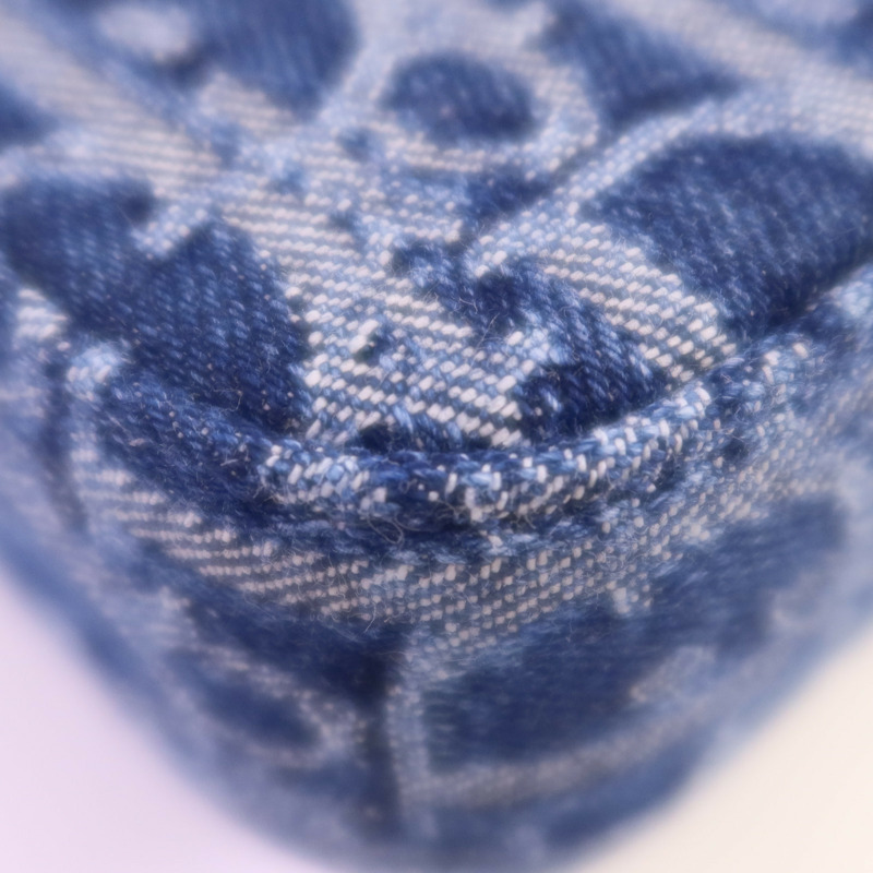 Dior Obriqur牛仔布Medium Saddle Pouch With Chain金扣鏈帶肩背袋-7