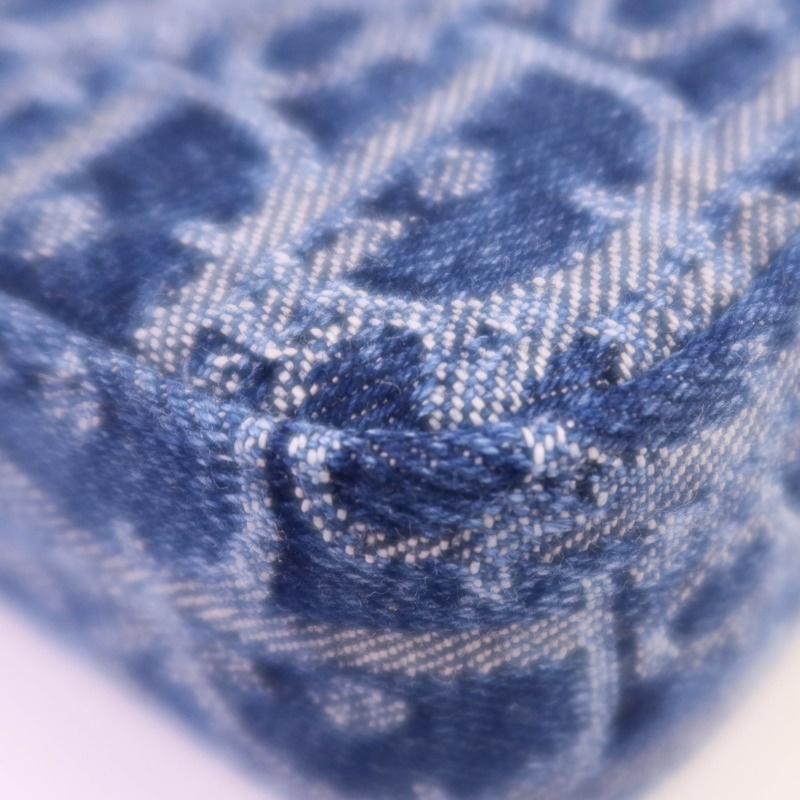 Dior Obriqur牛仔布Medium Saddle Pouch With Chain金扣鏈帶肩背袋-8