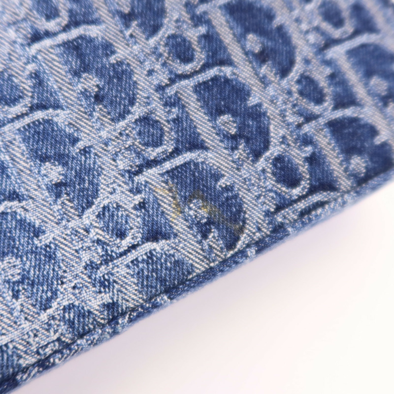 Dior Obriqur牛仔布Medium Saddle Pouch With Chain金扣鏈帶肩背袋-9