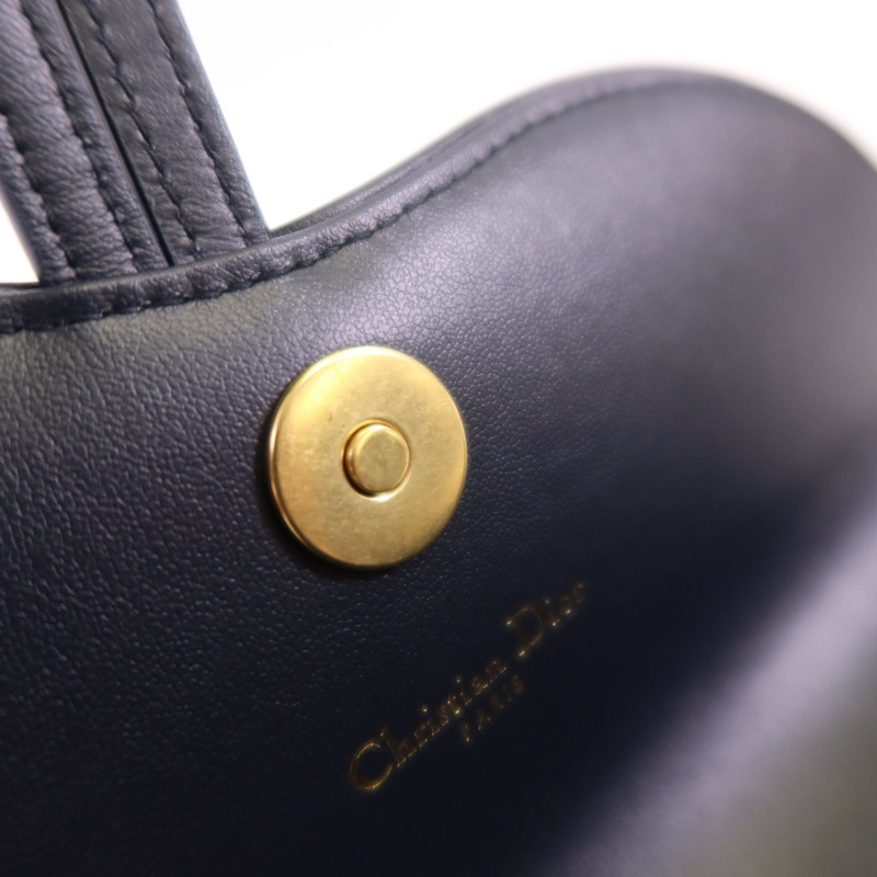 Dior Obriqur牛仔布Medium Saddle Pouch With Chain金扣鏈帶肩背袋-12
