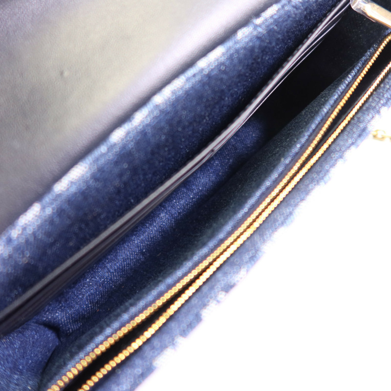 Dior Obriqur牛仔布Medium Saddle Pouch With Chain金扣鏈帶肩背袋-15