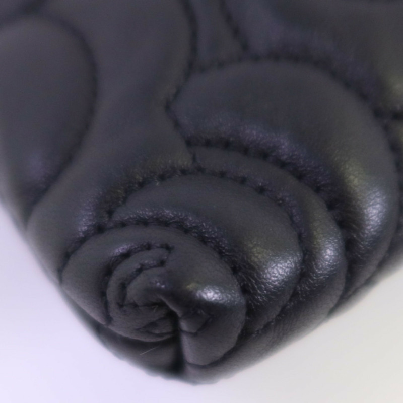 CHANEL 羊皮皮革Chain Shoulder銀扣鏈帶肩背袋-7