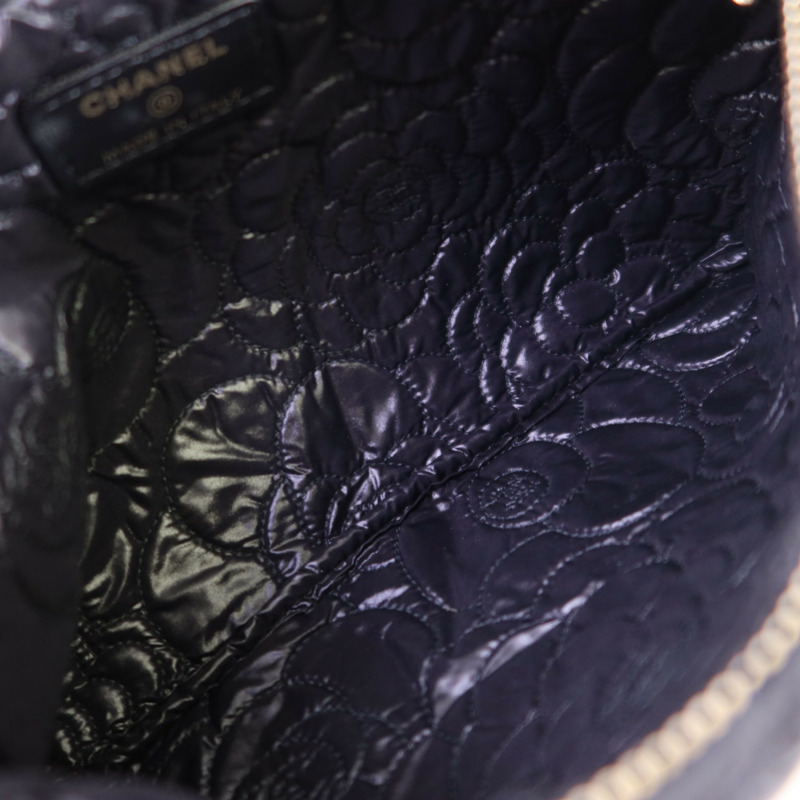 CHANEL 羊皮皮革Chain Shoulder銀扣鏈帶肩背袋-10