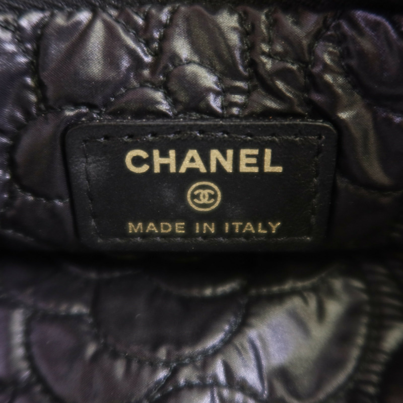 CHANEL 羊皮皮革Chain Shoulder銀扣鏈帶肩背袋-11