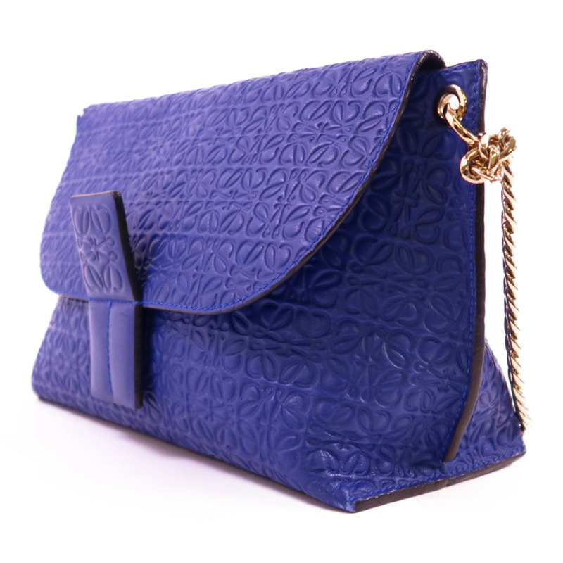 LOEWE 牛皮皮革Chain Shoulder金扣鏈帶肩背袋-2