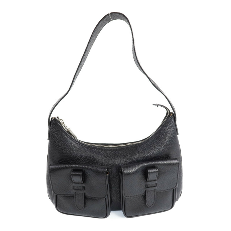 BURBERRY 牛皮皮革Shoulder Bag銀扣肩背袋-0