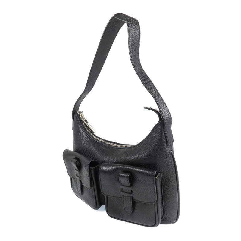 BURBERRY 牛皮皮革Shoulder Bag銀扣肩背袋-1