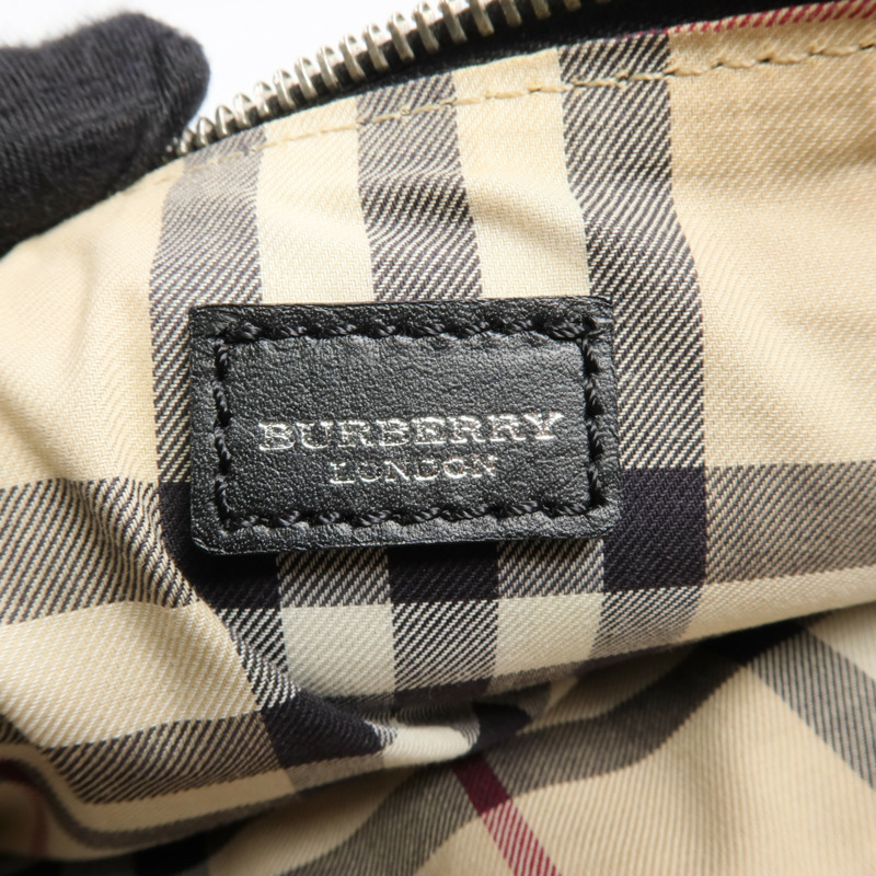 BURBERRY 牛皮皮革Shoulder Bag銀扣肩背袋-5