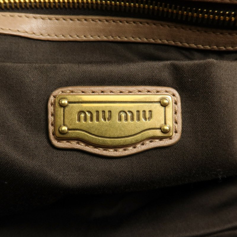 Miu Miu 牛皮皮革2 Way Shoulder金扣手挽肩背兩用袋-5