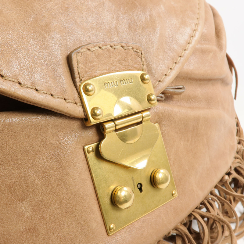 Miu Miu 牛皮皮革2 Way Shoulder金扣手挽肩背兩用袋-10
