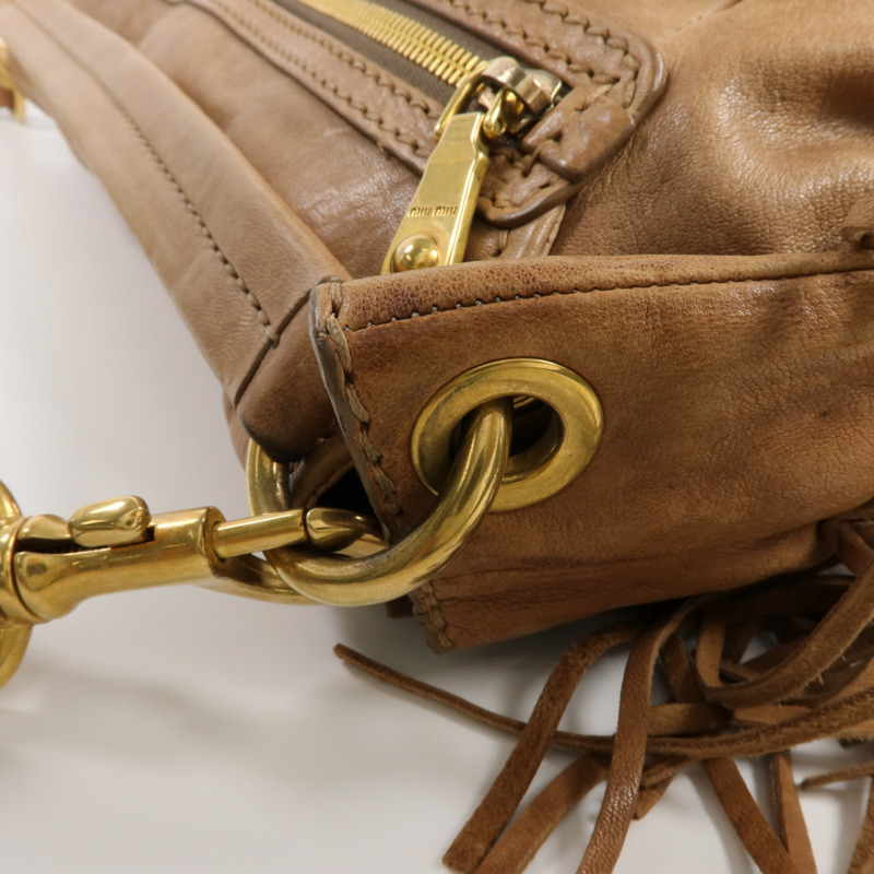 Miu Miu 牛皮皮革2 Way Shoulder金扣手挽肩背兩用袋-11