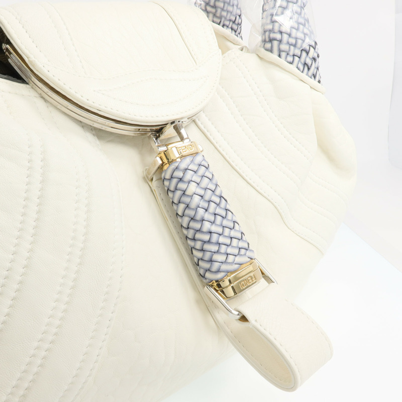 FENDI 牛皮皮革Shoulder Bag金扣肩背袋-11