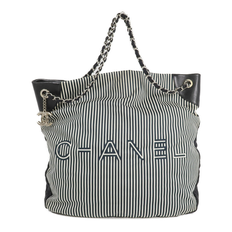 CHANEL 帆布2 Way Shoulder銀扣手挽肩背兩用袋-0