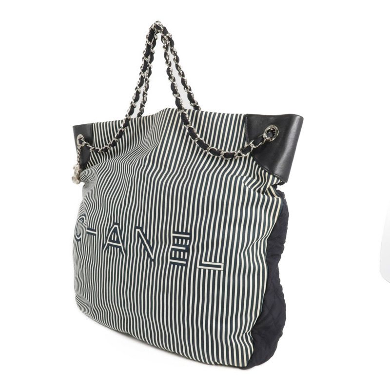 CHANEL 帆布2 Way Shoulder銀扣手挽肩背兩用袋-1