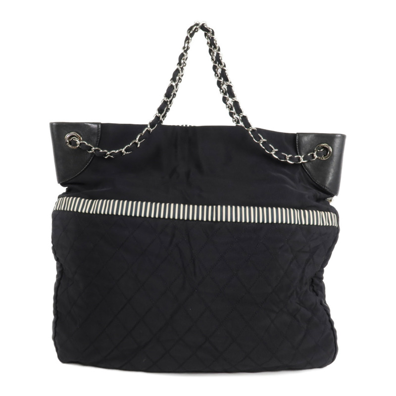 CHANEL 帆布2 Way Shoulder銀扣手挽肩背兩用袋-2