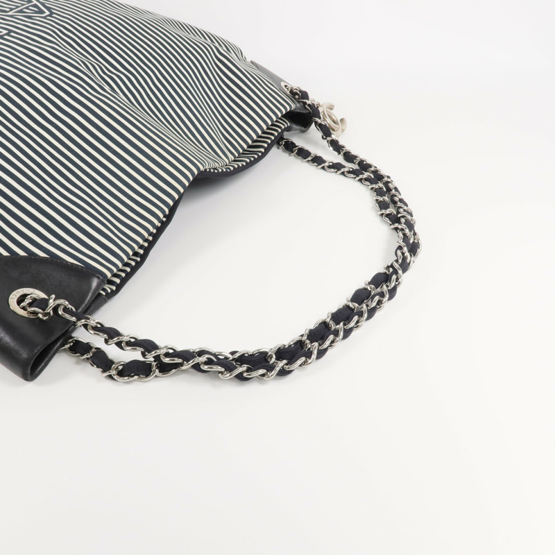 CHANEL 帆布2 Way Shoulder銀扣手挽肩背兩用袋-6