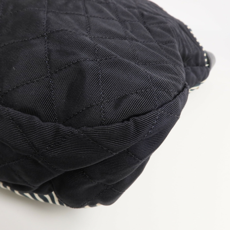 CHANEL 帆布2 Way Shoulder銀扣手挽肩背兩用袋-9