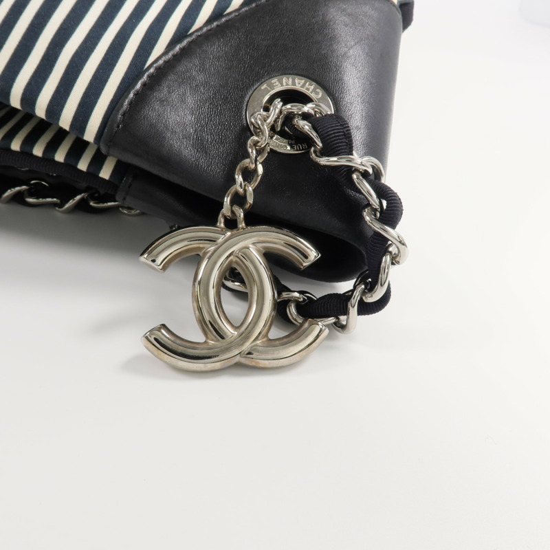 CHANEL 帆布2 Way Shoulder銀扣手挽肩背兩用袋-12