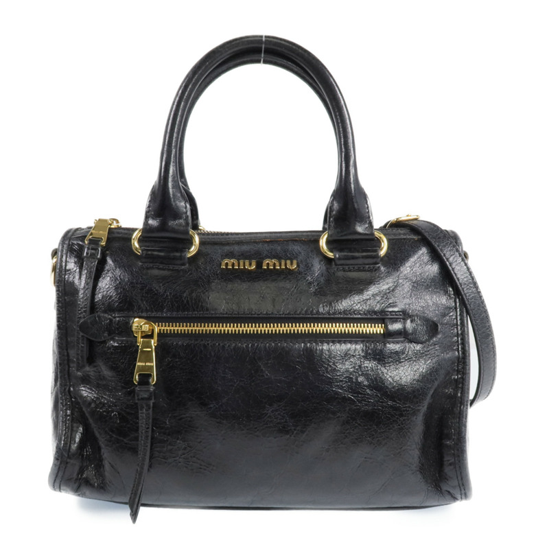 Miu Miu 牛皮皮革2 Way Shoulder金扣手挽肩背兩用袋-0
