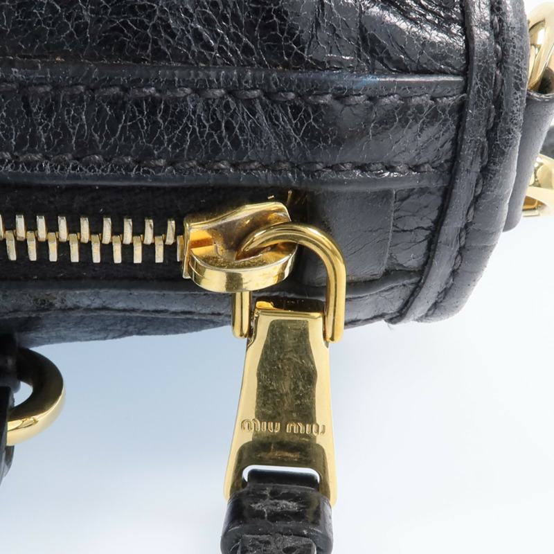 Miu Miu 牛皮皮革2 Way Shoulder金扣手挽肩背兩用袋-14