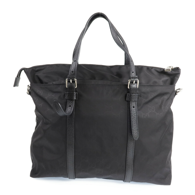 GUCCI 尼龍2 Way Shoulder銀扣手挽肩背兩用袋-2