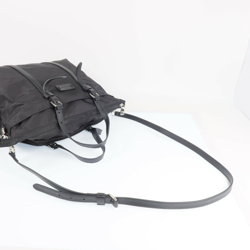 GUCCI 尼龍2 Way Shoulder銀扣手挽肩背兩用袋-9