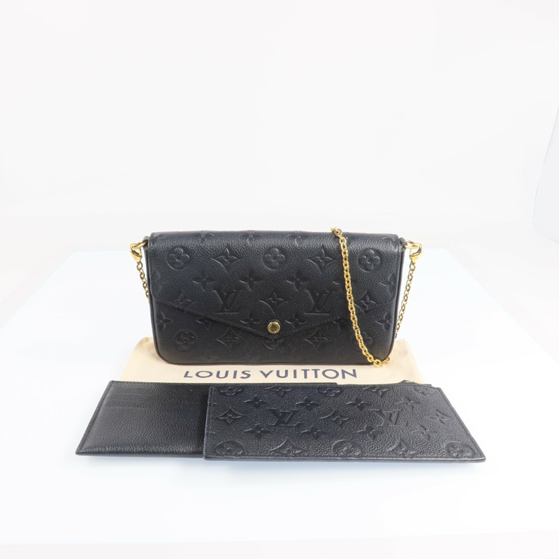 LOUIS VUITTON Monogram Empreinte Felicie Pochette金扣鏈帶肩背袋-9