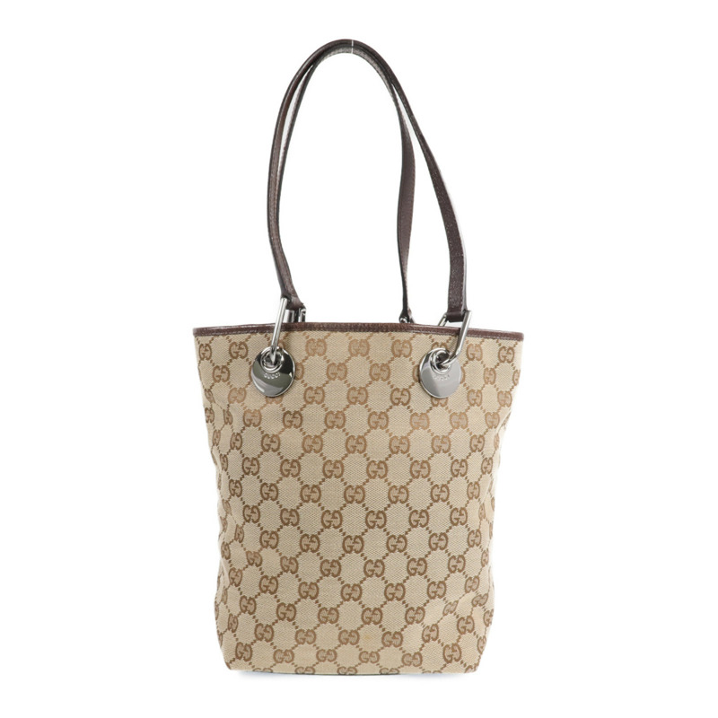 GUCCI 帆布Shoulder Tote銀扣肩背袋/手挽袋-0