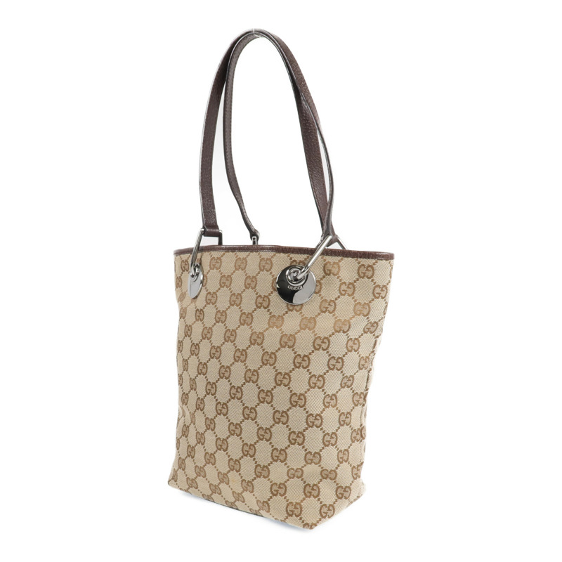 GUCCI 帆布Shoulder Tote銀扣肩背袋/手挽袋-1