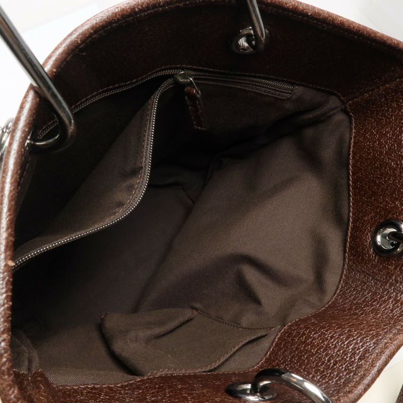 GUCCI 帆布Shoulder Tote銀扣肩背袋/手挽袋-4