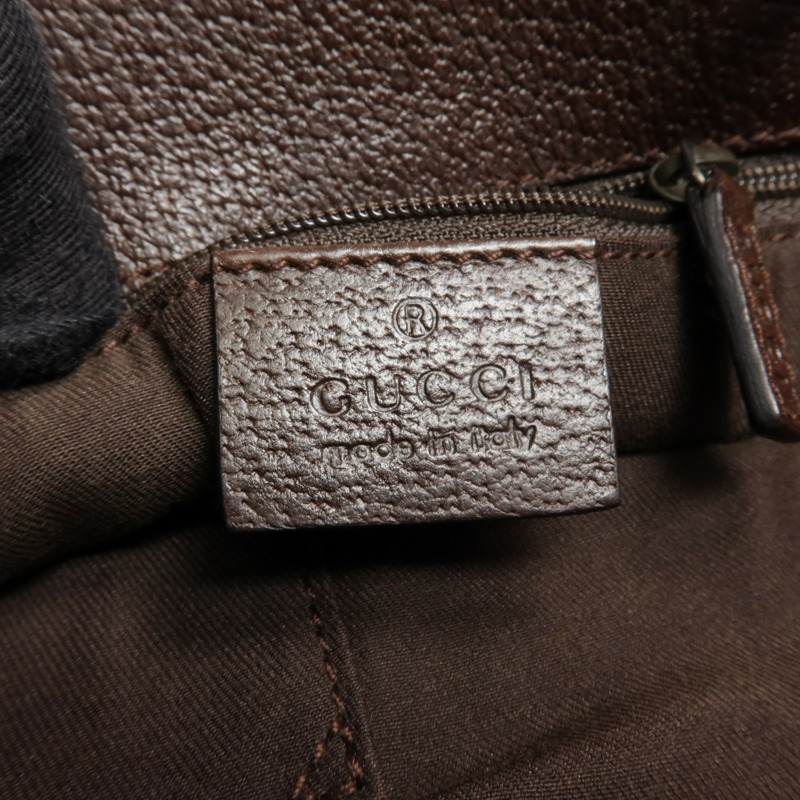 GUCCI 帆布Shoulder Tote銀扣肩背袋/手挽袋-5