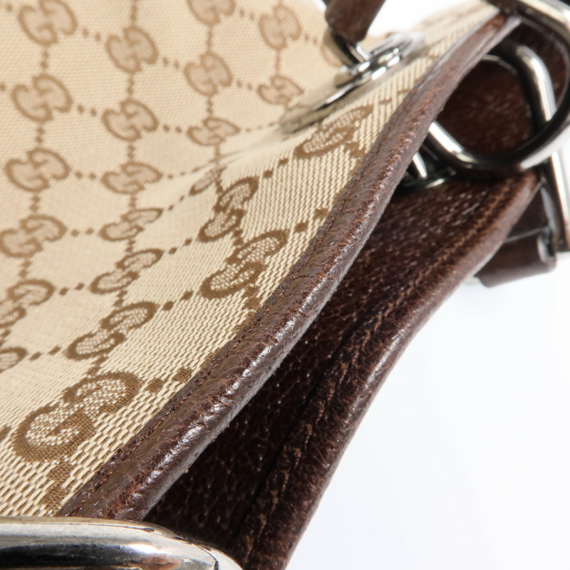 GUCCI 帆布Shoulder Tote銀扣肩背袋/手挽袋-9