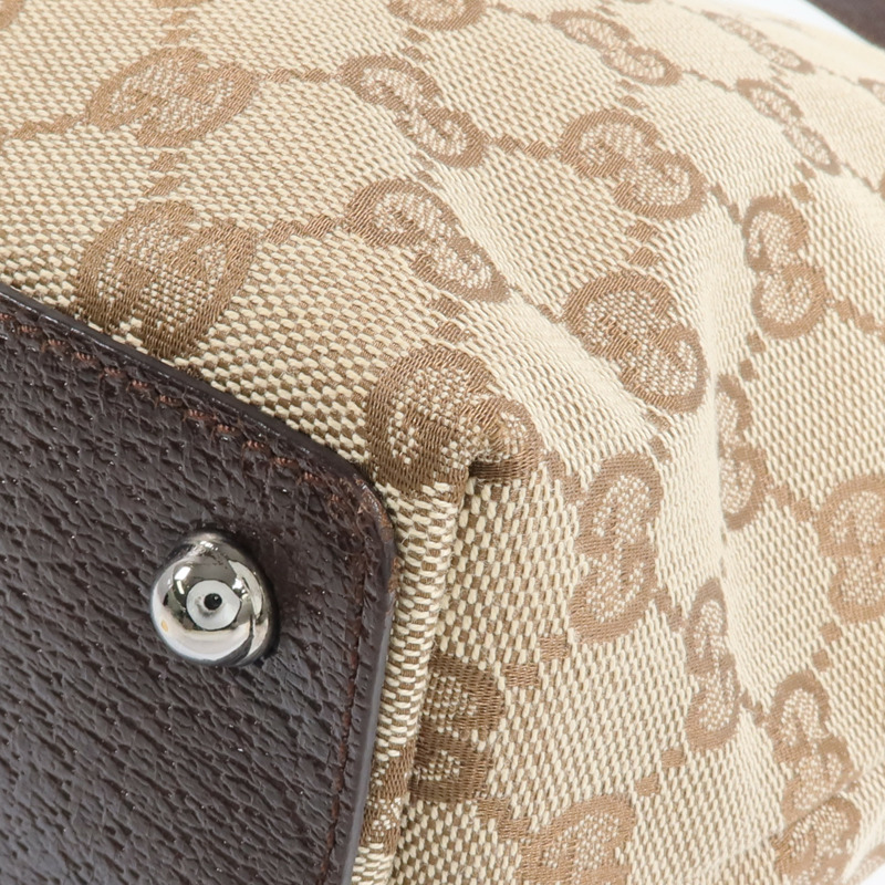 GUCCI 帆布Shoulder Tote銀扣肩背袋/手挽袋-11