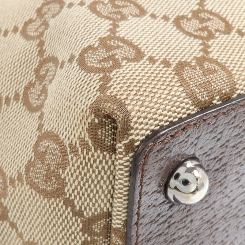 GUCCI 帆布Shoulder Tote銀扣肩背袋/手挽袋-12